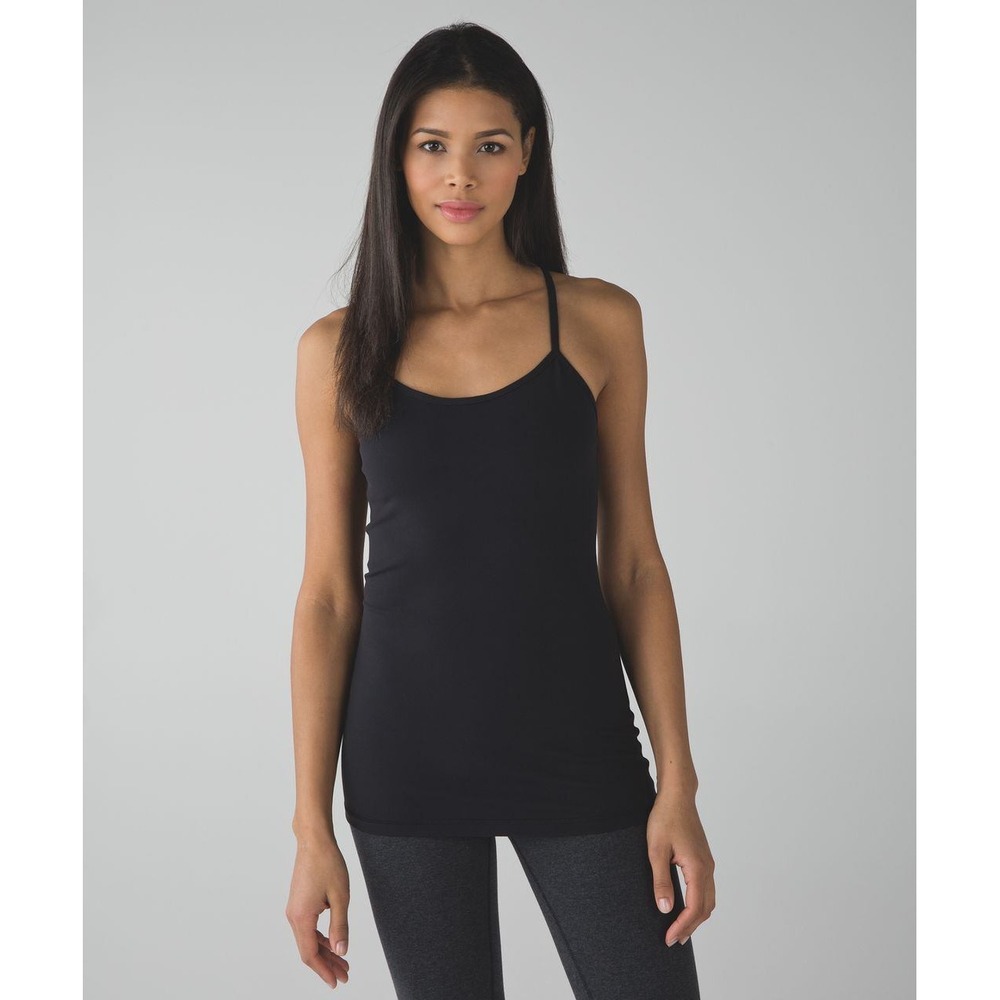 Lululemon Women's Black Power Y Luon Tank Second Release Sz 12 W1E12S